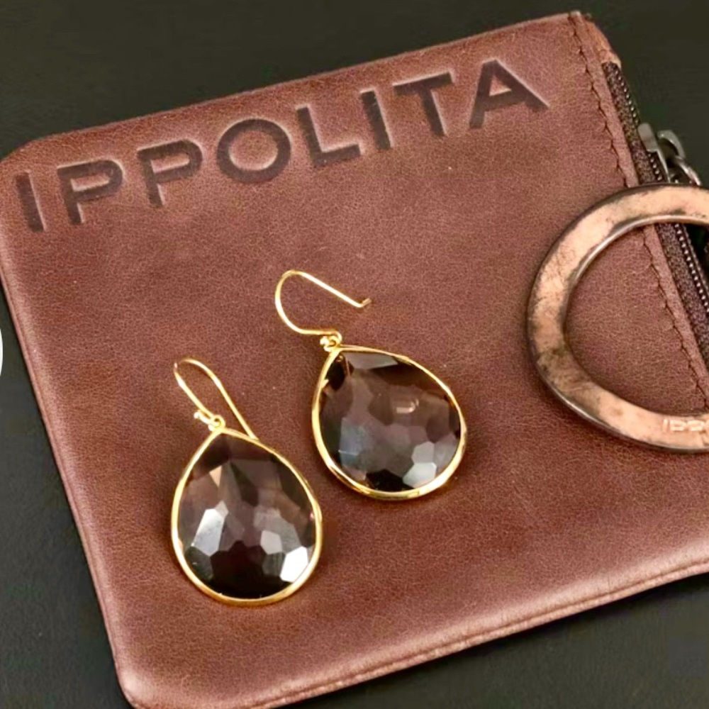 IPPOLITA Rock Candy 18K Gold Smoky Quartz Teardrop Earrings